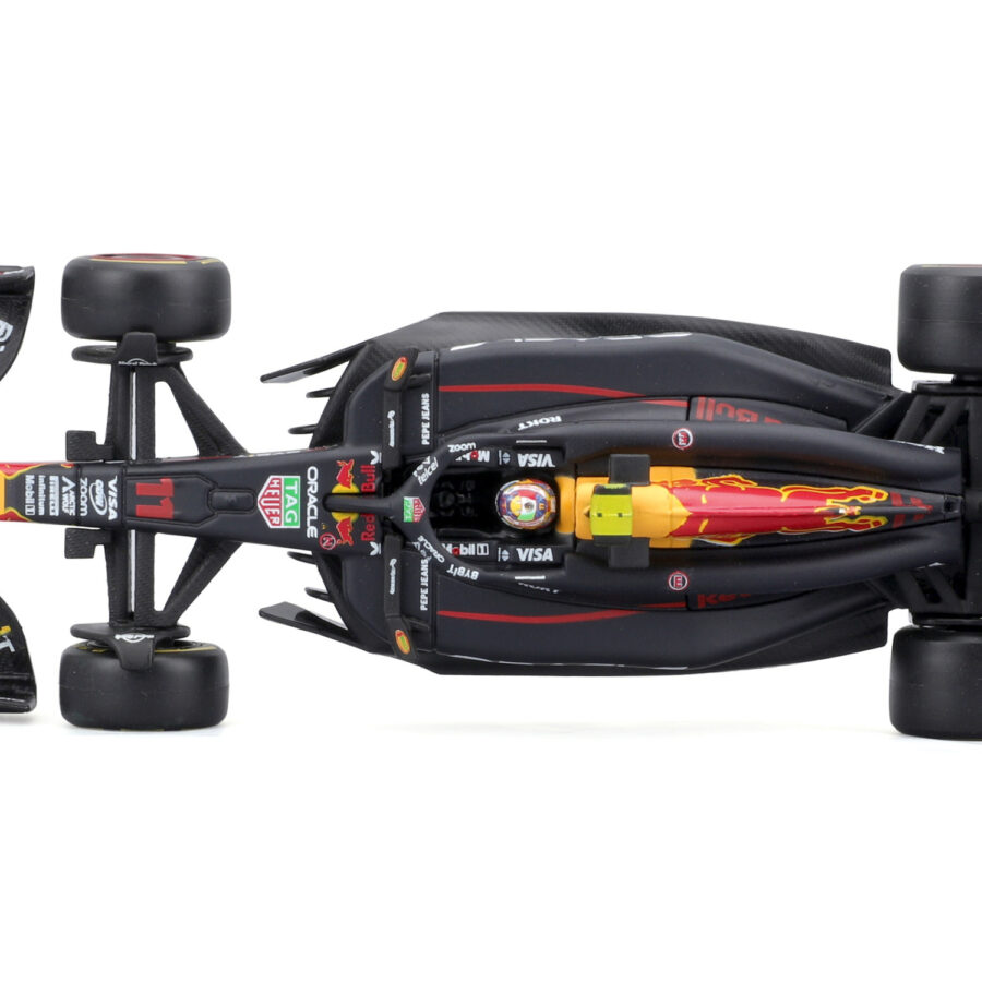 Red Bull Racing RB20 #11 Sergio Perez "Oracle" Formula One F1 World Championship (2024) with Driver Figure and Display Case "Race" Series 1/43 Diecast Model Car by Bburago Red Bull Racing