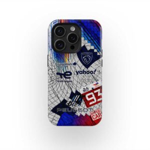 Peugeot 9X8 Le Mans 100th Anniversary Phone Case – Hypercar Tribute Livery (Race-Worn Edition) from the Sports Car Racing Clothing store collection.