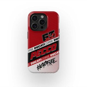Francesco Bagnaia MotoGP 2025 Phone Case – Ducati Pecco #63 Design from the Sports Car Racing Phone Cases store collection.
