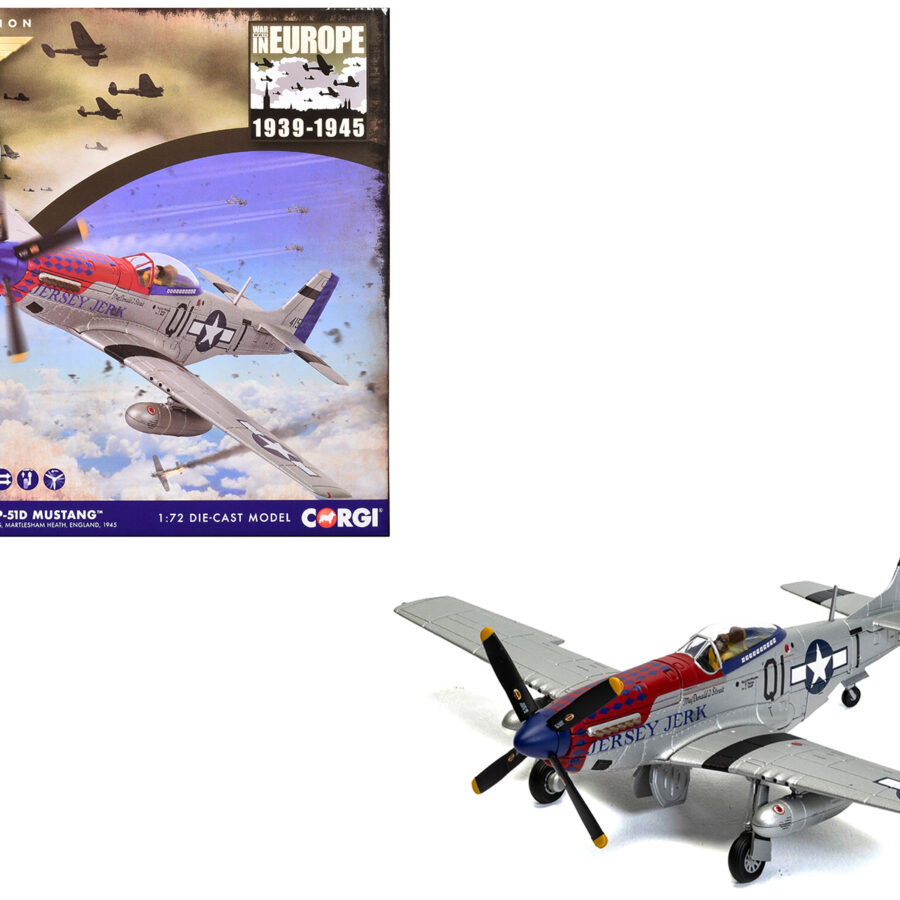 North American P-51D Mustang Aircraft "Jersey Jerk 361st Fighter Squadron Martlesham Heath" United States Army Air Forces "The Aviation Archive" Series 1/72 Diecast Model by Corgi from the USA GP - Americas Track Art store collection.
