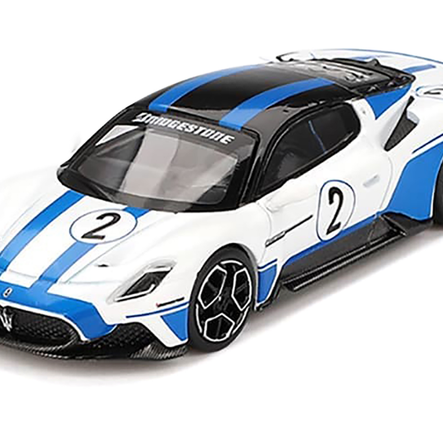 Maserati MC20 #2 White with Blue Stripes and Black Top "Maserati Performance Experience" 1/64 Diecast Model Car by BBR from the Maserati store collection.