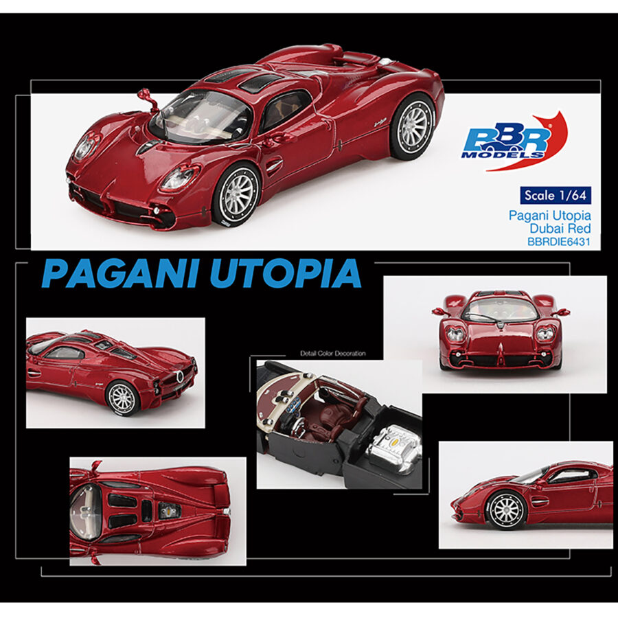 Pagani Utopia Dubai Red 1/64 Diecast Model Car by BBR Automotive