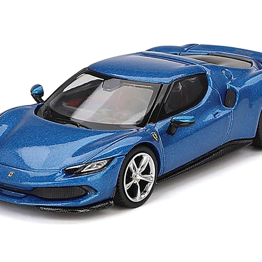 Ferrari 296 GTB Blue Corsa 1/64 Diecast Model Car by BBR Automotive