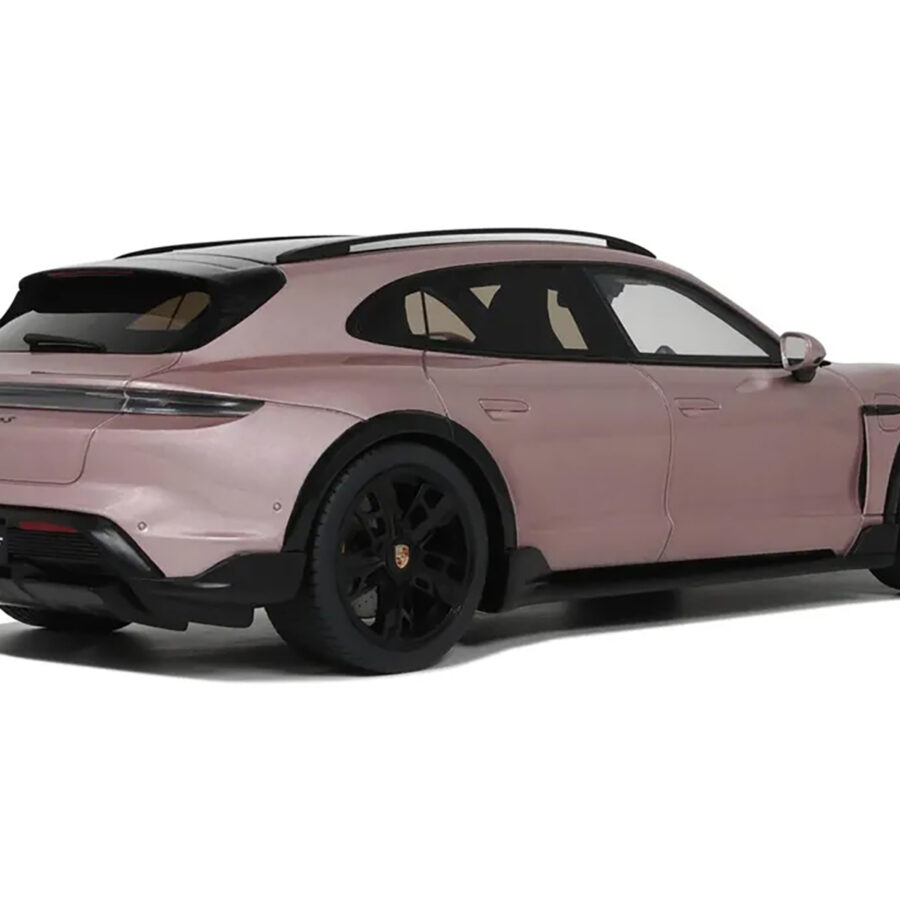 2022 Porsche Taycan Turbo S Cross Turismo Pink Metallic 1/18 Model Car by GT Spirit Automotive