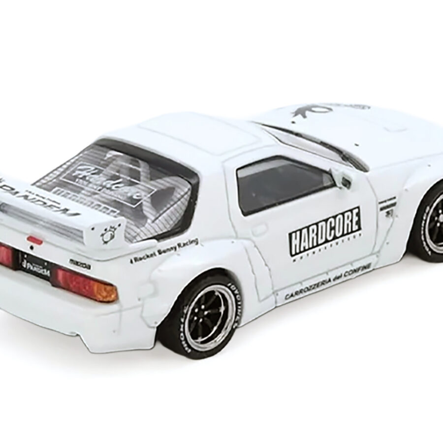 Mazda RX7 (FC3S) "Pandem Aero" Widebody Kit White with Graphics 1/64 Diecast Model Car by Inno Models Automotive