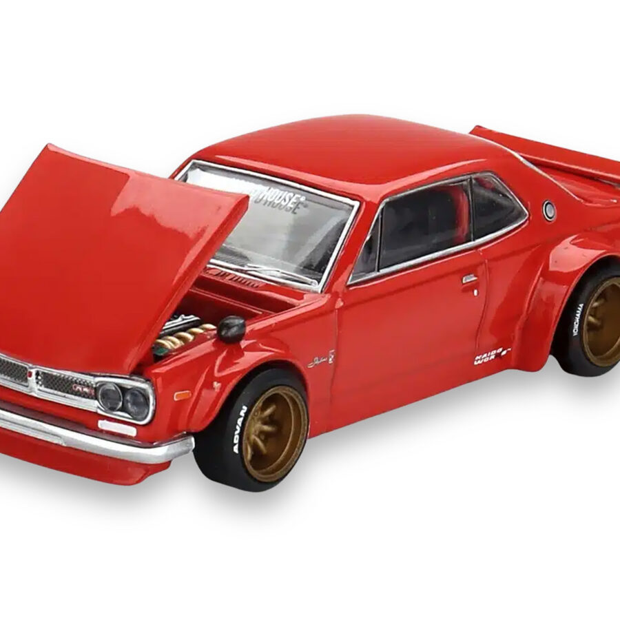 Nissan Skyline 2000GT-R (KPGC10) "Kaido Street V1" RHD (Right Hand Drive) Red (Designed by Jun Imai) "Kaido House" Special 1/64 Diecast Model Car by Mini GT Automotive