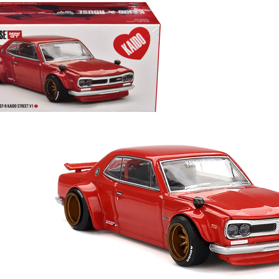 Nissan Skyline 2000GT-R (KPGC10) "Kaido Street V1" RHD (Right Hand Drive) Red (Designed by Jun Imai) "Kaido House" Special 1/64 Diecast Model Car by Mini GT Automotive