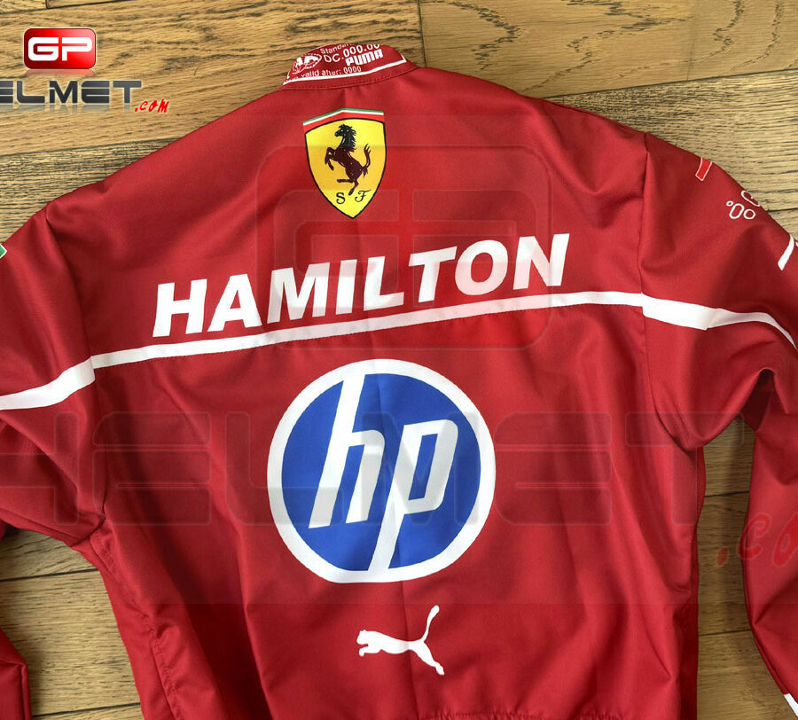 Lewis Hamilton 2025 replica Racing Suit Ferrari F1 from the Ferrari F1 Memorabilia store collection.