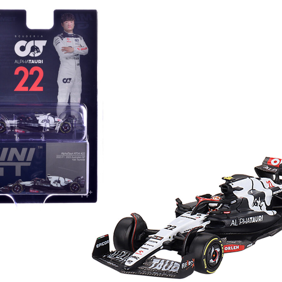 AlphaTauri AT04 #22 Yuki Tsunoda Formula One F1 "Australian GP" (2023) Limited Edition 1/64 Diecast Model Car by Mini GT Australian GP - Albert Park Track Art