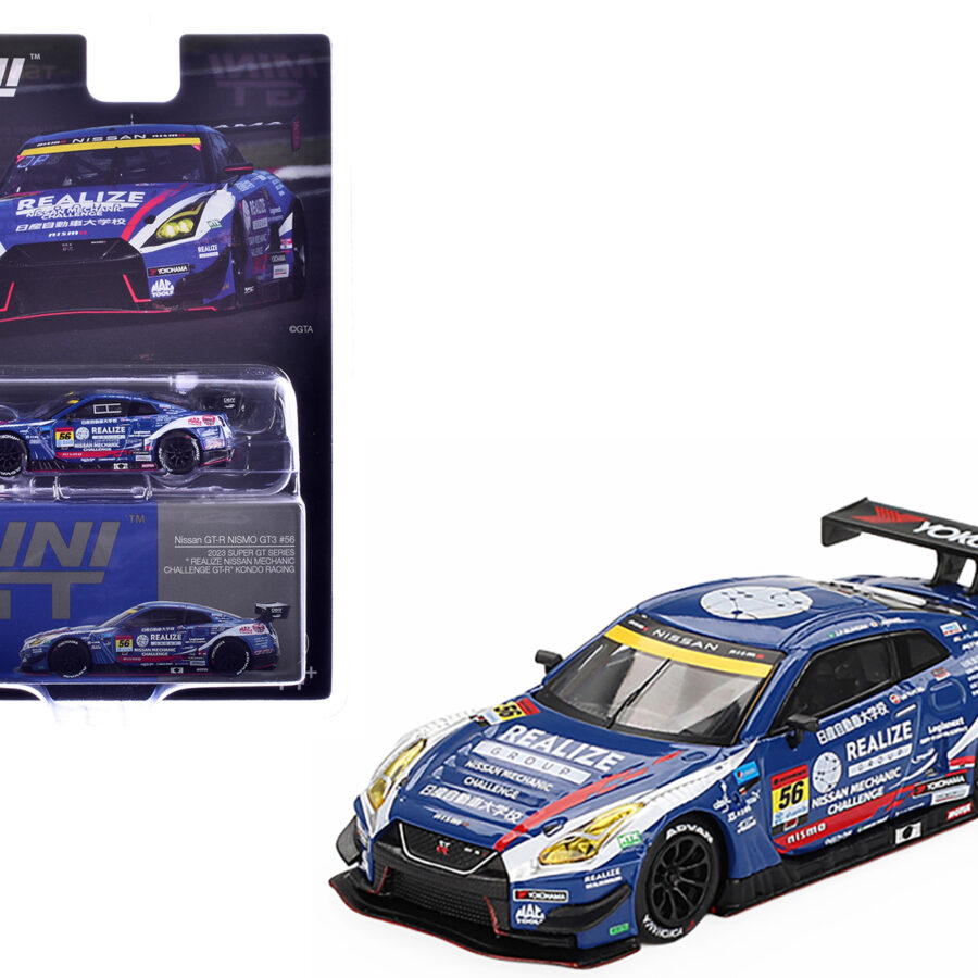 Nissan GT-R NISMO GT3 #56 Joao Paulo de Oliveira - Teppei Natori "REALIZE Nissan Mechanic Challenge GT-R" "Super GT Series" (2023) Limited Edition 1/64 Diecast Model Car by Mini GT Automotive