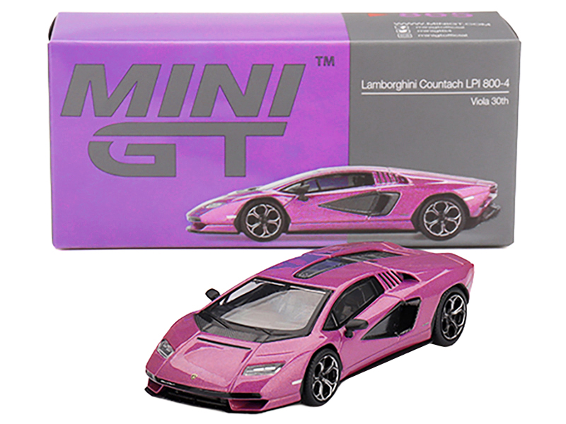Lamborghini Countach LPI 800-4 Viola 30th Metallic Limited Edition 1/64 Diecast Model Car by Mini GT Automotive