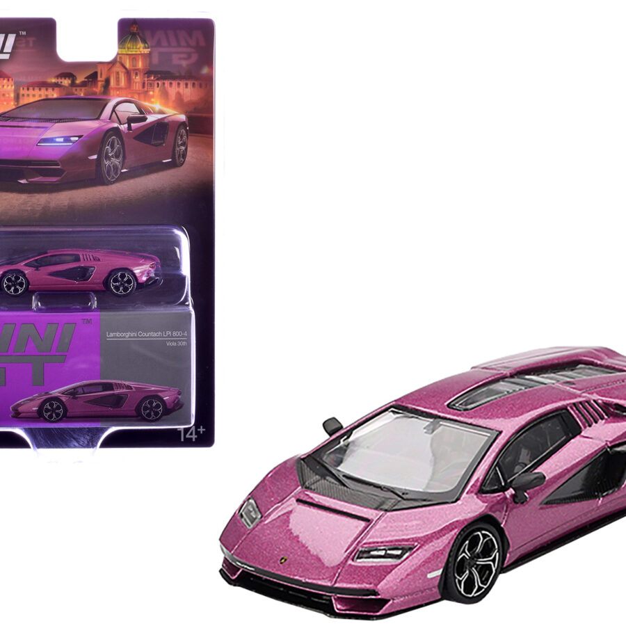 Lamborghini Countach LPI 800-4 Viola 30th Metallic Limited Edition 1/64 Diecast Model Car by Mini GT from the Lamborghini store collection.