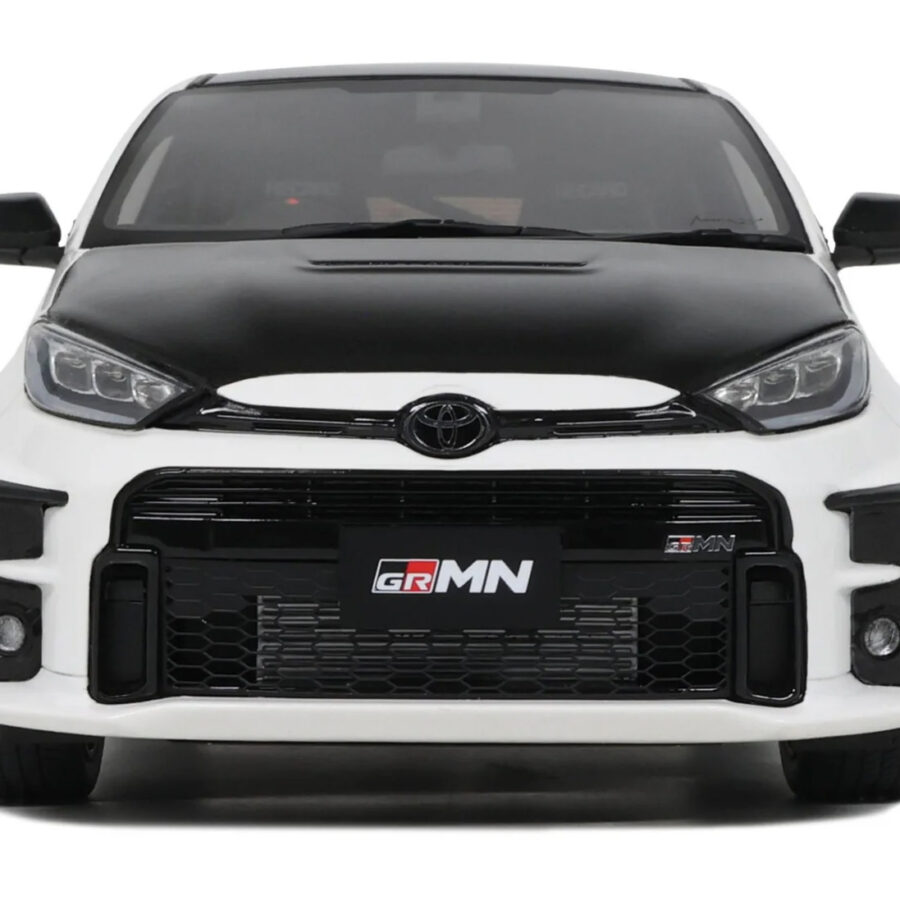 2022 Toyota GRMN Yaris RHD (Right Hand Drive) Platinum White Pearl with Black Hood and Top Limited Edition to 999 pieces Worldwide 1/18 Model Car by Otto Mobile Automotive
