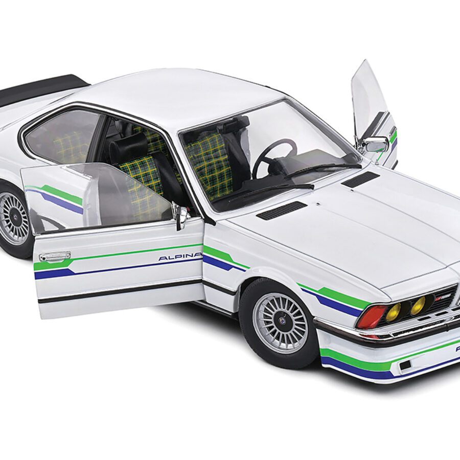 1984 BMW Alpina B7 Turbo (E24) White with Blue and Green Graphics 1/18 Diecast Model Car by Solido Automotive