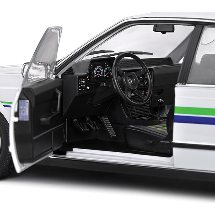 1984 BMW Alpina B7 Turbo (E24) White with Blue and Green Graphics 1/18 Diecast Model Car by Solido Automotive