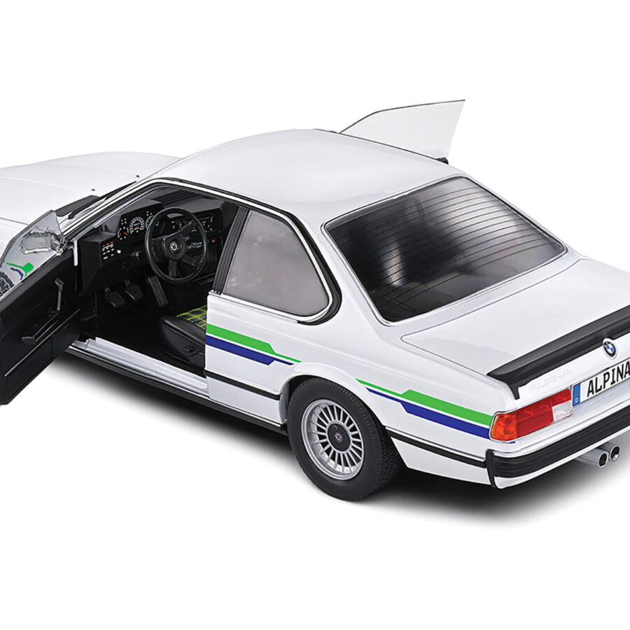 1984 BMW Alpina B7 Turbo (E24) White with Blue and Green Graphics 1/18 Diecast Model Car by Solido Automotive