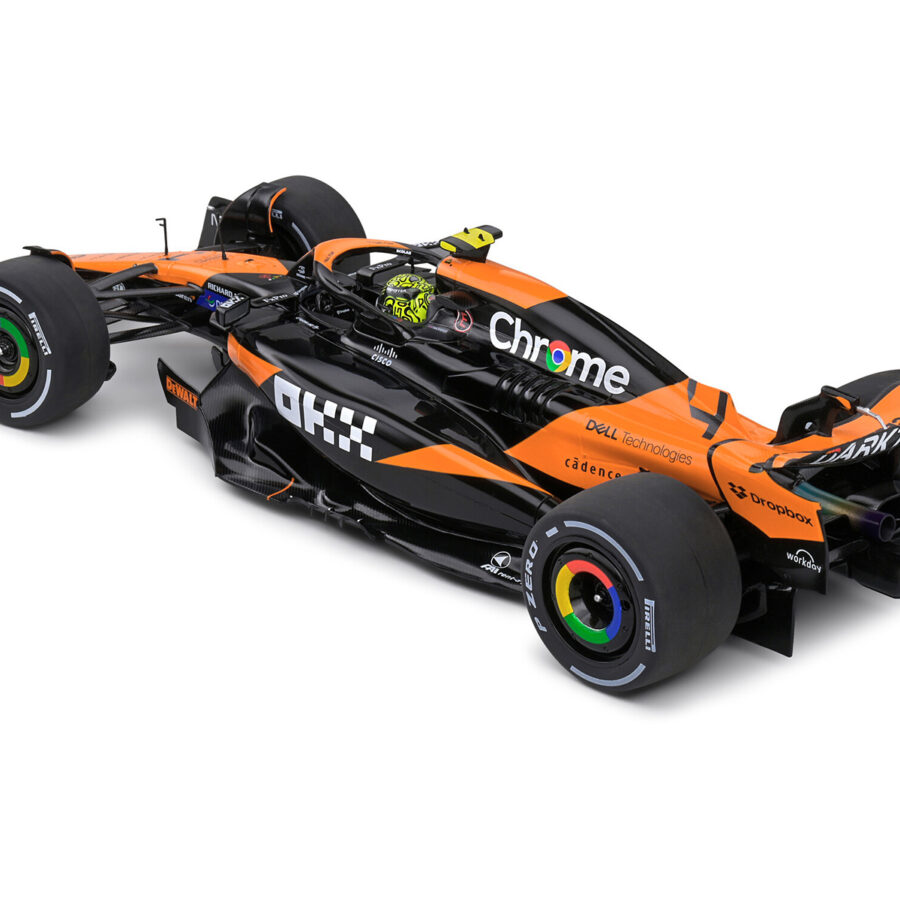 McLaren MCL38 #4 Lando Norris "OKX" Winner Formula One F1 Miami GP (2024) "Competition" Series 1/18 Diecast Model Car by Solido Automotive