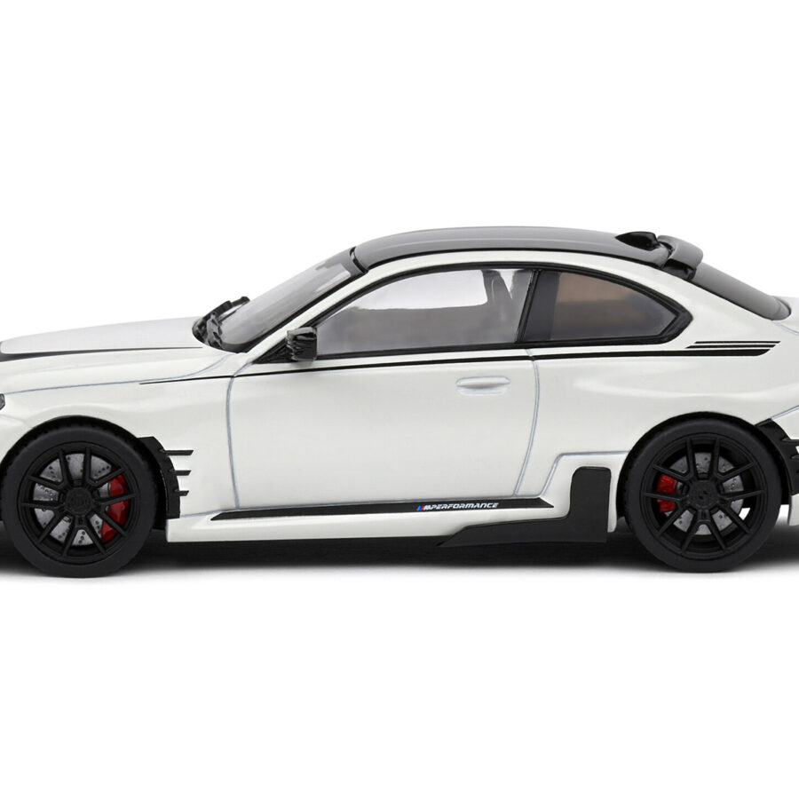 2023 BMW M2 M Performance (G87) Alpine White with Black Top 1/43 Diecast Model Car by Solido from the BMW store collection.