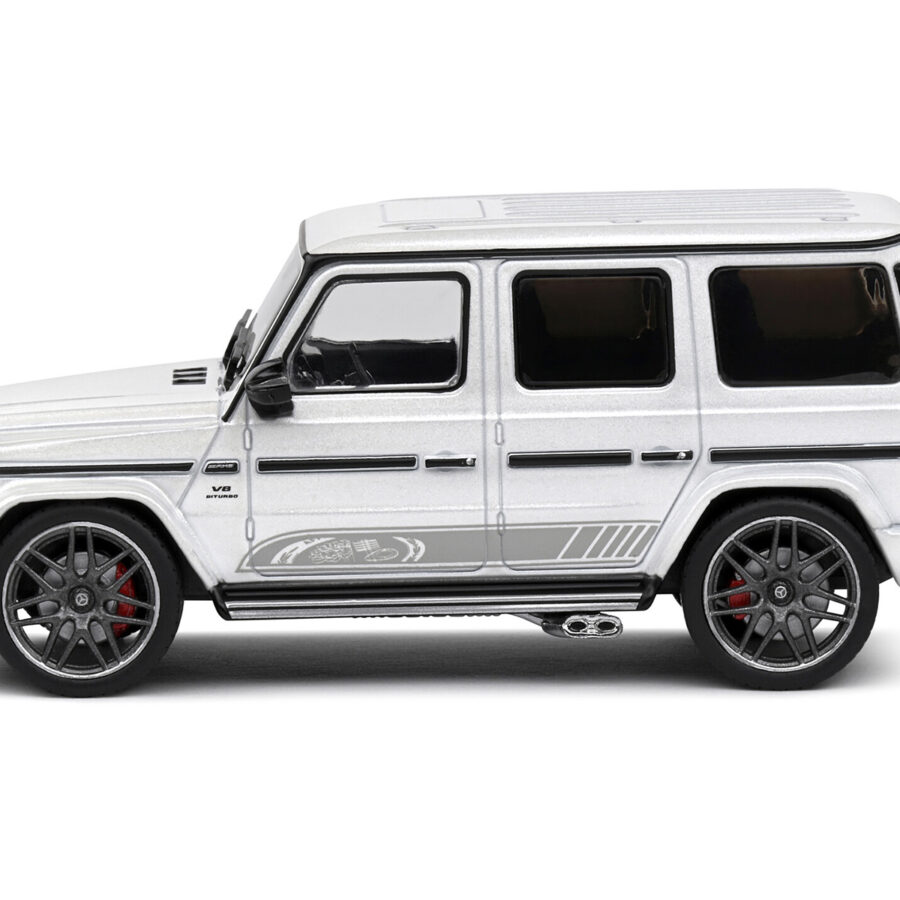 2022 Mercedes-Benz AMG G63 Diamond White Metallic with Graphics 1/43 Diecast Model Car by Solido Automotive