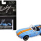 Shelby Cobra 427 S/C #45 Light Blue with Orange Stripes "Shelby Collectibles" Series 1/64 Diecast Model Car by ACME Shelby Cobra 427 S/C #45 Light Blue with Orange Stripes "Shelby Collectibles" Series 1/64 Diecast Model Car by ACME