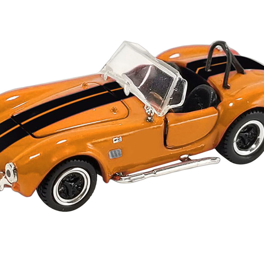 Shelby Cobra 427 S/C Orange with Black Stripes "Shelby Collectibles" Series 1/64 Diecast Model Car by ACME Automotive