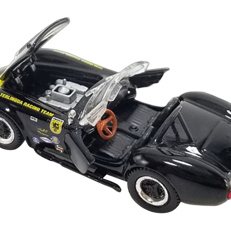 Shelby Cobra 427 S/C "Terlingua Racing Team" Black with Yellow Stripe "Shelby Collectibles" Series 1/64 Diecast Model Car by ACME Automotive