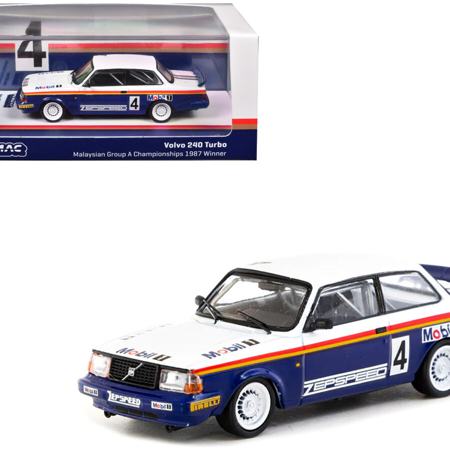 Volvo 240 Turbo #4 Per-Gunnar Andersson Winner "Malaysian Group A Championships" (1987) "Hobby64" Series 1/64 Diecast Model Car by Tarmac Works Automotive