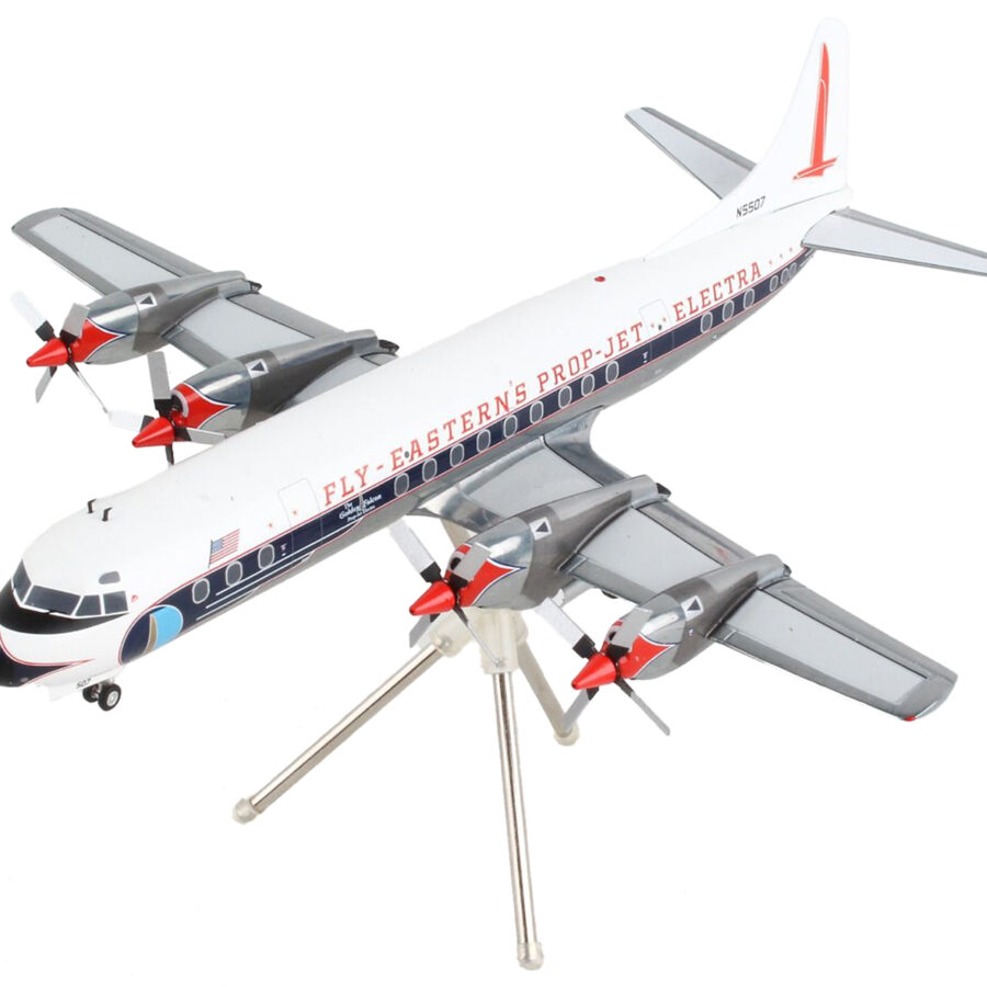 Lockheed L-188 Electra Commercial Aircraft "Eastern Air Lines" White with Blue Stripes "Gemini 200" Series 1/200 Diecast Model Airplane by GeminiJets Automotive