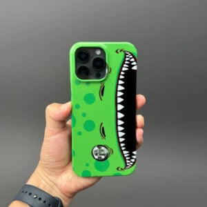 AO Racing Rexy Phone Case – No. 77 Porsche 911 GT3 Green Dinosaur Livery Design from the Sports Car Racing Clothing store collection.