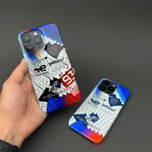 Peugeot 9X8 Le Mans 100th Anniversary Phone Case – Hypercar Tribute Livery (Race-Worn Edition) from the Sports Car Racing Clothing store collection.