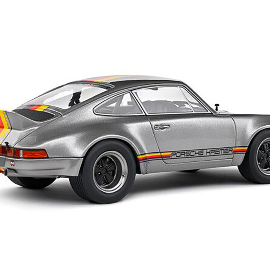 1973 Porsche 911 RSR "Kremer" Silver Metallic with Stripes 1/18 Diecast Model Car by Solido Automotive
