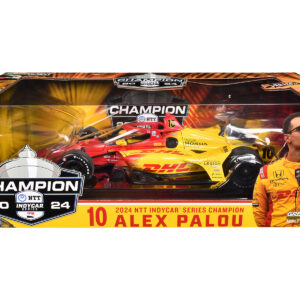 Dallara IndyCar #10 Alex Palou "DHL" (Raced Verison) Chip Ganassi Racing "NTT IndyCar Series Champion" (2024) 1/18 Diecast Model Car by Greenlight Sports Car Racing Collectibles by Diecast Mania