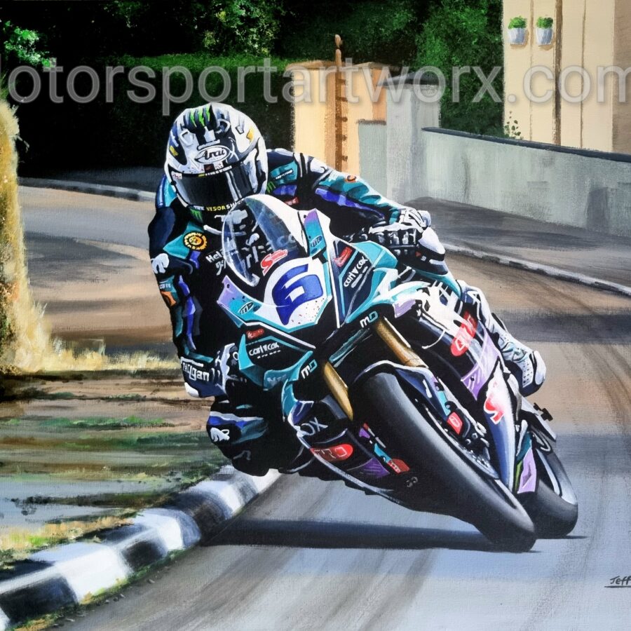 Original Painting. Michael Dunlop's Supersport Victory from the MotoGP Memorabilia store collection.