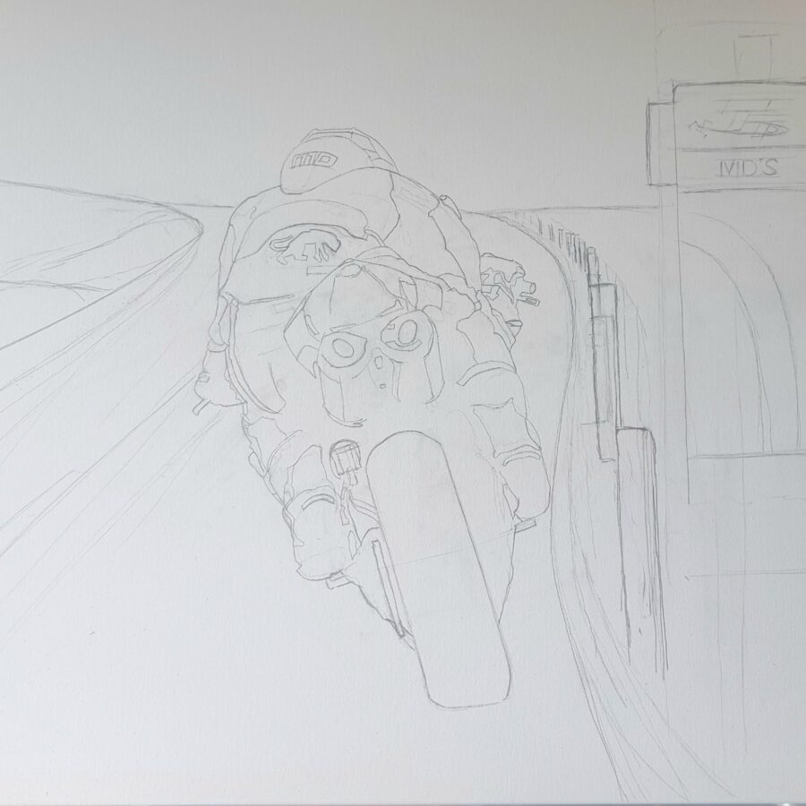 MD at MD'S Michael Dunlop Limited Edition Print by Jeff Rush Ducati MotoGP Team