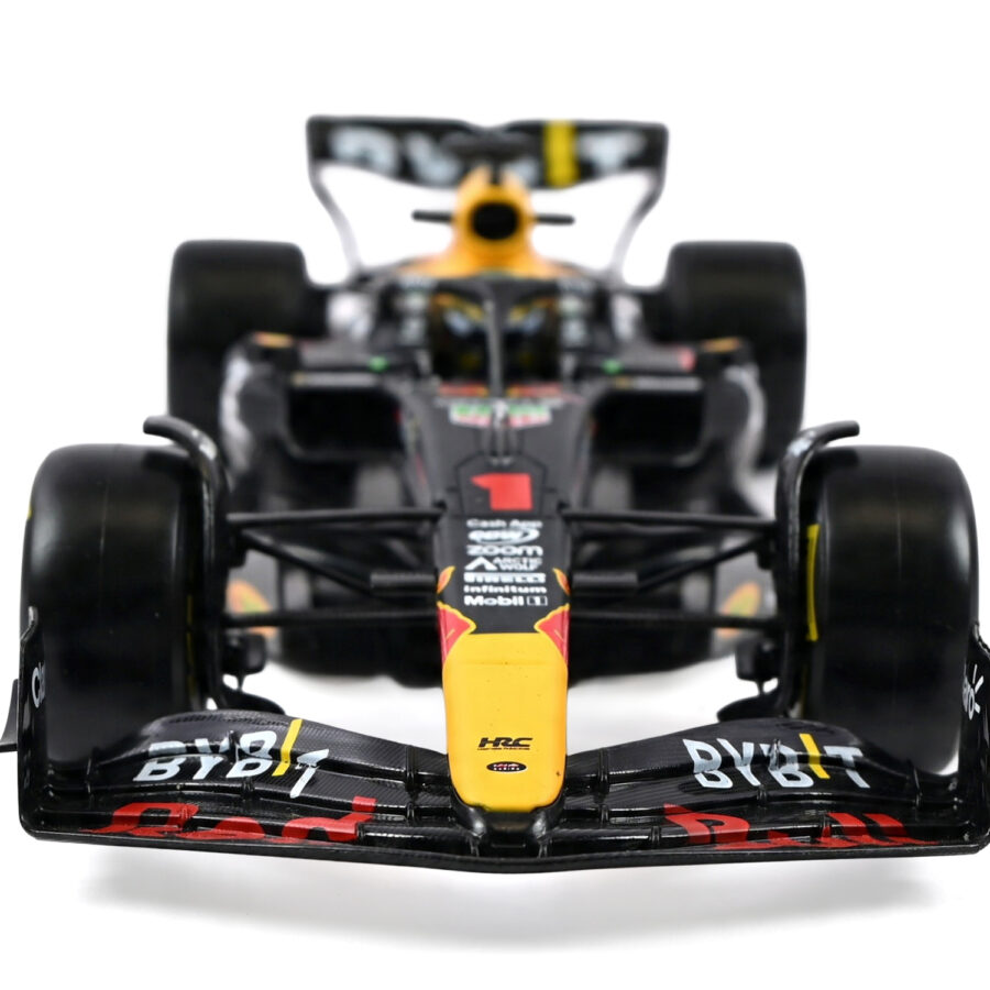 Red Bull Racing RB19 #1 Max Verstappen "Oracle" Winner Formula One F1 Championship "Drivers' Champion" (2023) with Display Case 1/24 Diecast Model Car by Bburago Automotive