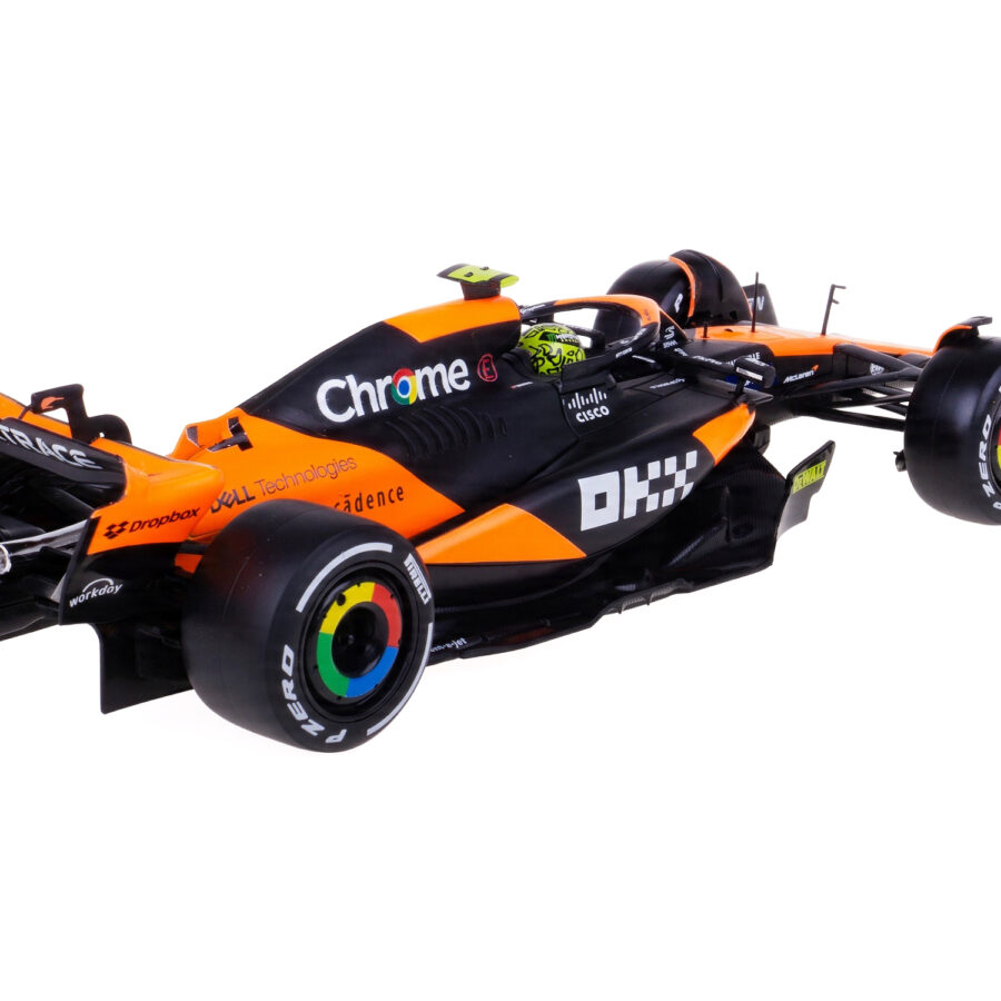 McLaren MCL38 #4 Lando Norris "OKX" Winner Formula One F1 "Miami GP" (2024) with Display Case 1/24 Diecast Model Car by Bburago Automotive