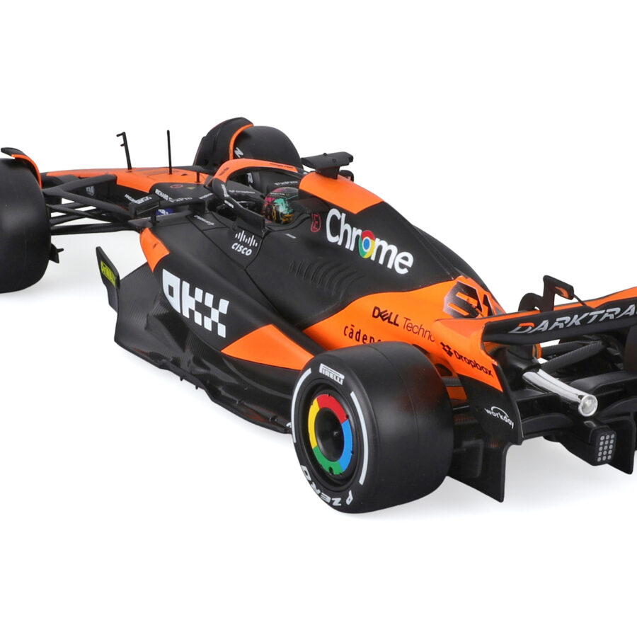 McLaren MCL38 #81 Oscar Piastri "OKX" Formula One F1 "Miami GP" (2024) with Display Case 1/24 Diecast Model Car by Bburago Automotive