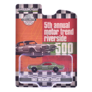 1967 Mercury Cougar "Riverside 500 Official Pace Car - Motor Trend Magazine Car of the Year" Green Metallic "Hobby Exclusive" Series 1/64 Diecast Model Car by Greenlight by Diecast Mania