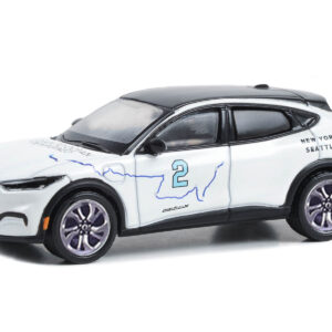 2021 Ford Mustang Mach-E #2 "New York to Seattle Transcontinental Tour" White with Black Top "Hobby Exclusive" Series 1/64 Diecast Model Car by Greenlight from the Sports Car Racing Collectibles store collection.