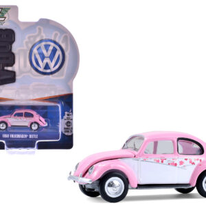 1950 Volkswagen Beetle "Botanical Beetle" Pink and White with Graphics "Club Vee-Dub" Series 21 1/64 Diecast Model Car by Greenlight from the Sports Car Racing Collectibles store collection.
