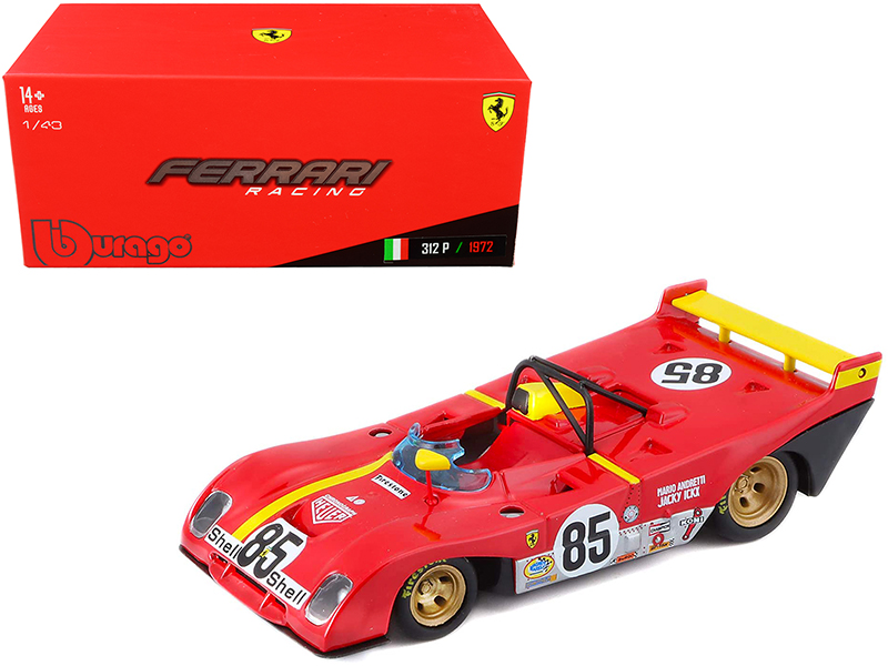 Ferrari 312P #85 Jacky Ickx - Mario Andretti 6 Hours of Watkins Glen (1972) 1/43 Diecast Model Car by Bburago Automotive