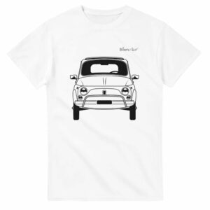 Fiat 500 80s Front View Super Cool T-Shirt  by Billeresque