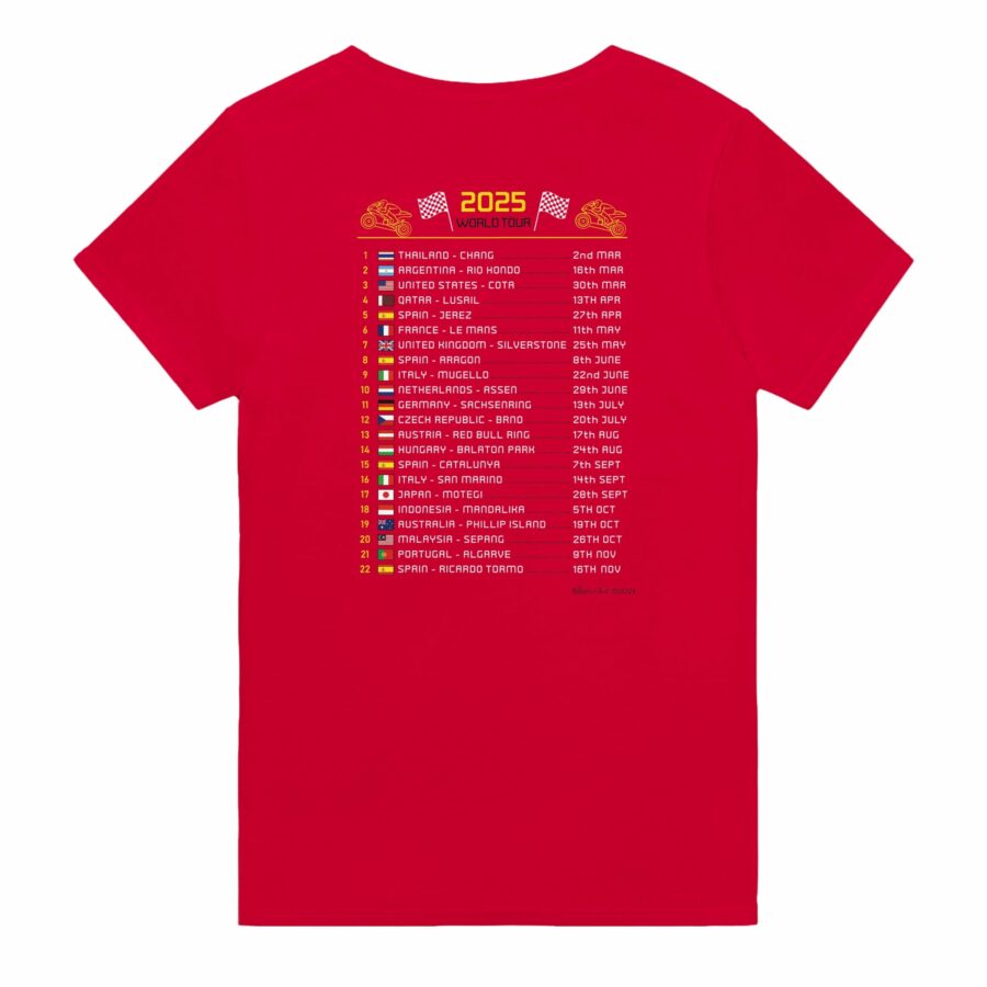 Francesco Pecco Bagnaia 2025 MotoGP Race Calendar T-Shirt Sports Car Racing Accessories