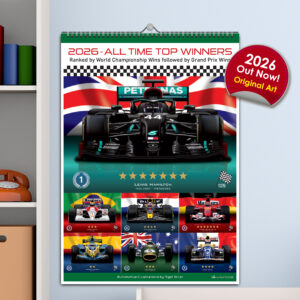 Formula 1 All Time Best Drivers 2026 12 Month Calendar from the Azerbaijan GP - Baku Track Art store collection.