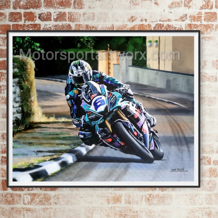 Original Painting. Michael Dunlop's Supersport Victory from the MotoGP Memorabilia store collection.