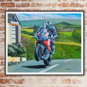 Michael Dunlop's 30th TT Victory Limited Edition Print by Jeff Rush Sports Car Racing Gifts by Motorsport Artworx