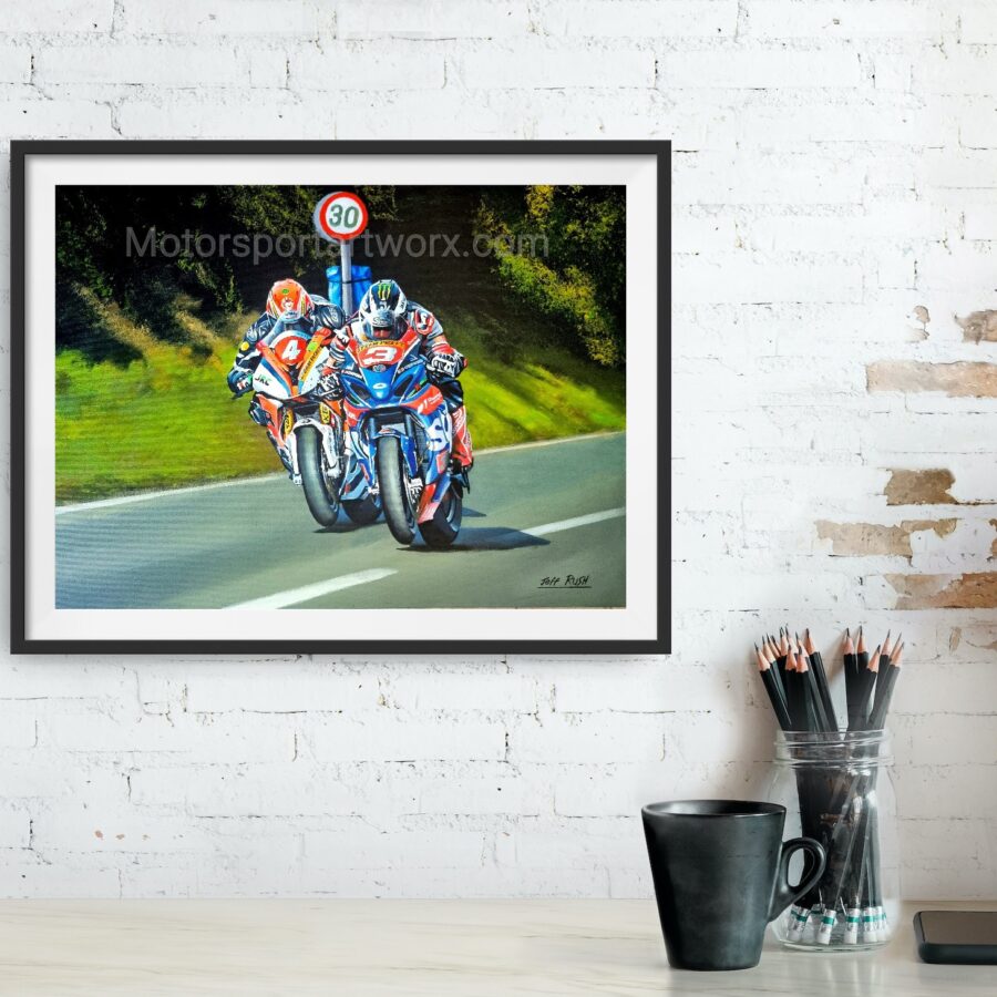 Michael Dunlop and Dan Kneen at The Southern 100 Michael Schumacher