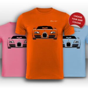 Bugatti Veyron Front View Super Cool T-Shirt Bugatti by Billeresque