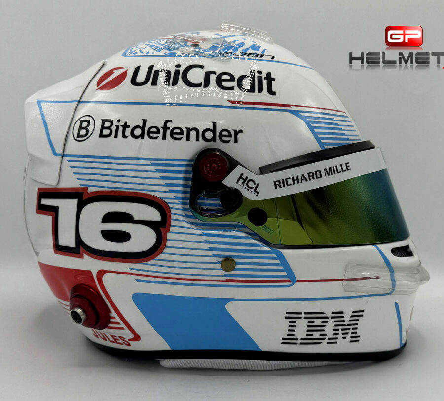 Charles Leclerc 2025 Monaco GP F1 Helmet Ferrari F1 Monaco GP Track Art