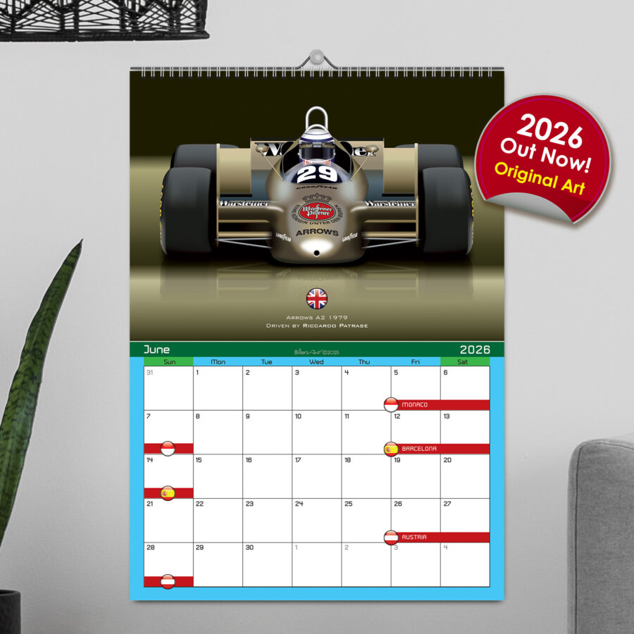 Formula 1 Coolest Cars 2026 12 month Race Calendar Abu Dhabi GP - Yas Marina Track Art